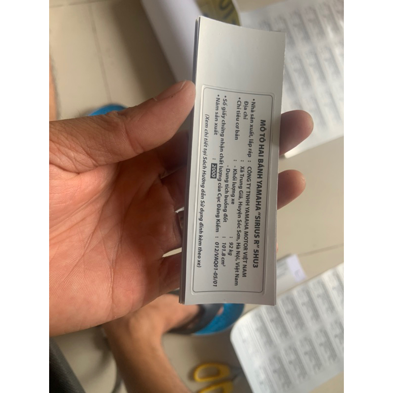 Tem thông số Sirius đời đầu 1999-2005