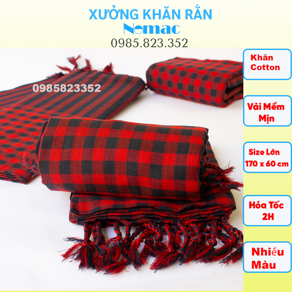 Khăn rằn Nam bộ - Campuchia size lớn 170x60cm/ Khăn đi phượt Nomac - Vải dày mềm mịn/ MÃ N68