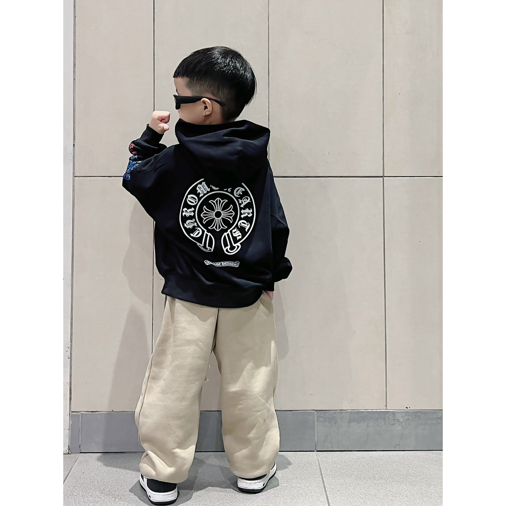 Sét nỉ hoodie CH in phối tay cho bé, bộ nỉ có mũ trẻ em, kid_genz