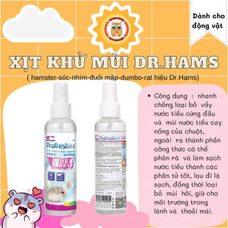 xịt khử mùi dành cho hamster /sóc /nhím /đuôi mập /dumbo /rat hiệu Dr.Hams