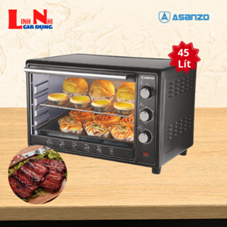 Lò Nướng Điện Đa Năng Asanzo 45 Lít EV-45ZS, Công Suất Lớn 1800W Nướng và Làm Bánh Hiệu Quả
