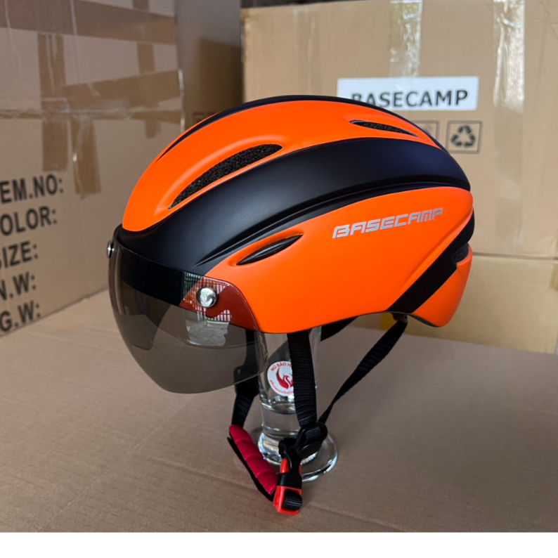 nón xe đạp nón thể Basecamp thao có kính chắn gió