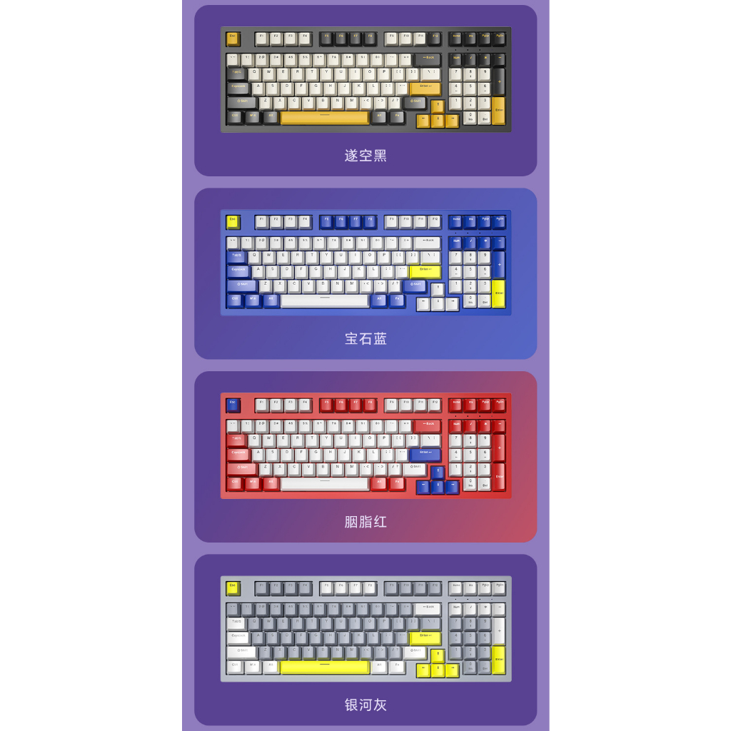 Bàn Phím cơ K98 Hotswap Led rainbow kết nối TypeC gasket bảo hành 12 tháng