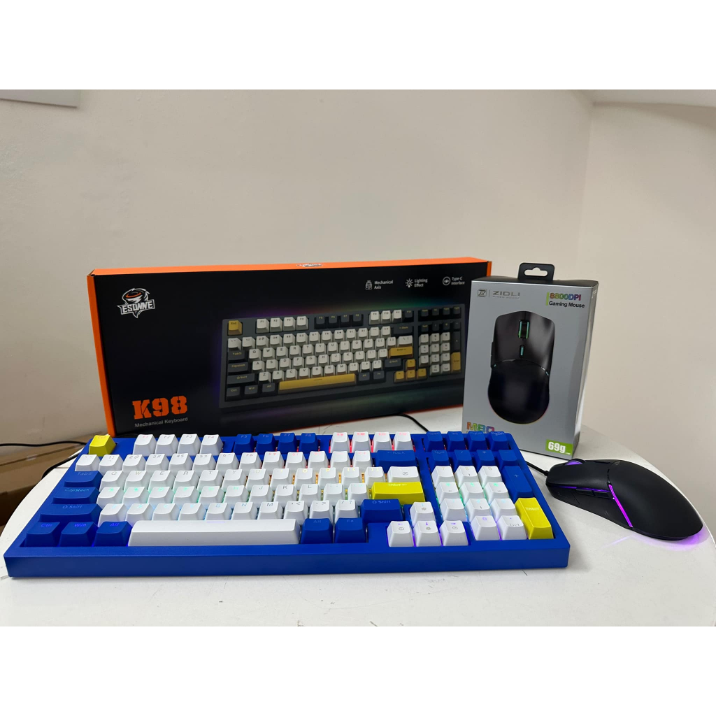 Bàn Phím cơ K98 Hotswap Led rainbow kết nối TypeC gasket bảo hành 12 tháng
