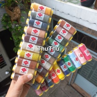 Vỉ 10 cuộn chỉ may nhỏ màu/đen/trắng