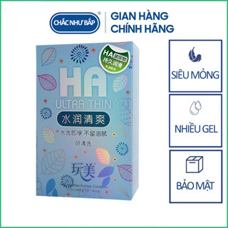 Bao cao su HA Ultra Thin siêu mỏng 0.02mm nhiều gel nội địa Trung hộp 100 bao - Có bán lẻ