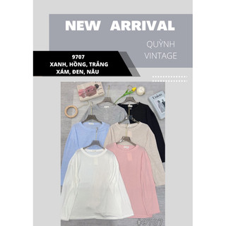 9707 - Áo thun giấy dài tay dáng rộng basic dễ mặc Quỳnh Vintage