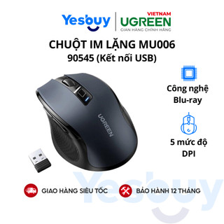 Chuột không dây 6 nút im lặng 5 cấp độ 4000dpi 2.4g ugreen mu006