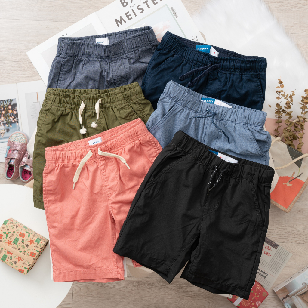 Quần short cho bé trai size từ 15kg-50kg, Quần short kaki bé trai lưng thun có dây rút chất vải mềm mịn thoáng mát QKK04