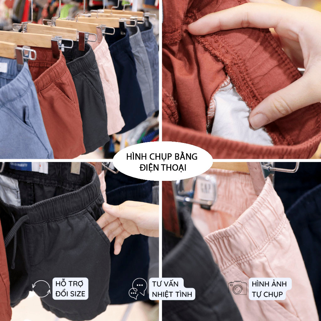 Quần short cho bé trai size từ 15kg-50kg, Quần short kaki bé trai lưng thun có dây rút chất vải mềm mịn thoáng mát QKK04