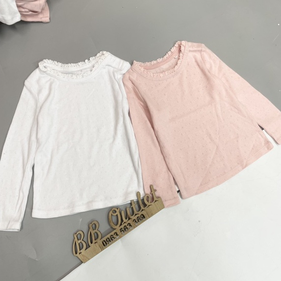 Áo cotton lỗ bé gái
