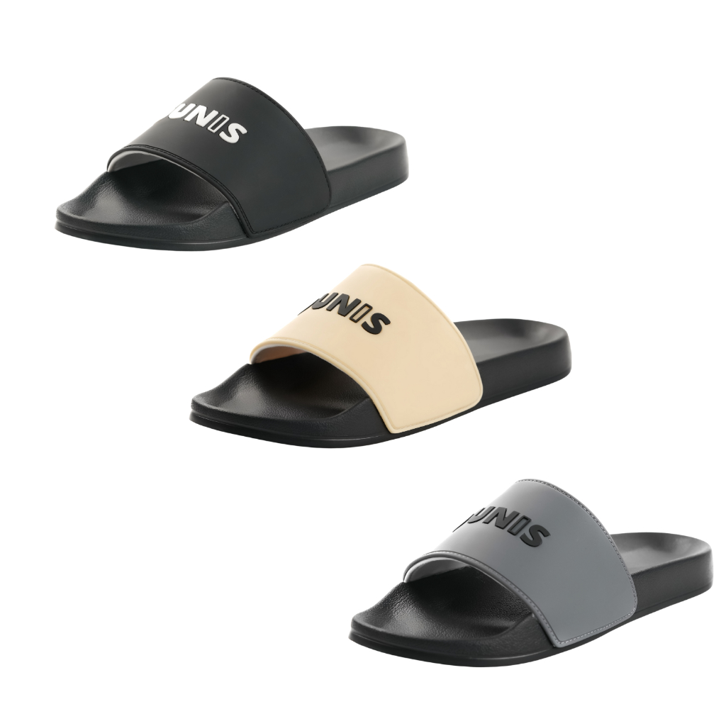 Dép quai ngang DUNIS  phylon siêu nhẹ màu ĐEN-XÁM-BE