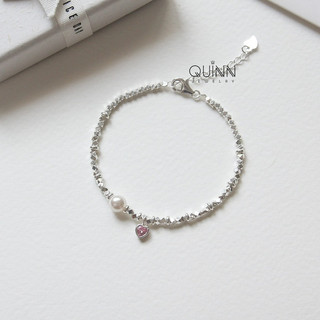 Lắc tay Pinkie Pearl, lắc tay bạc nữ đá hồng Quinn Jewelry