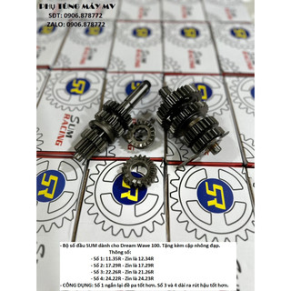 Số đấu sum racing dành cho xe dream wave 100. tặng kèm cặp nhông đạp