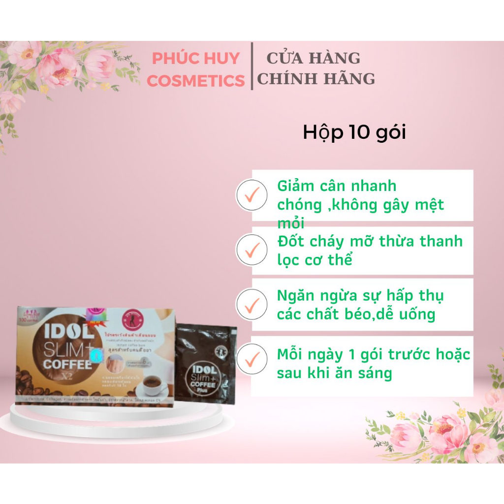 CÀ PHÊ GIẢM CÂN IDOL SLIM COFFEE THÁI LAN ( HỘP 10 GÓI)