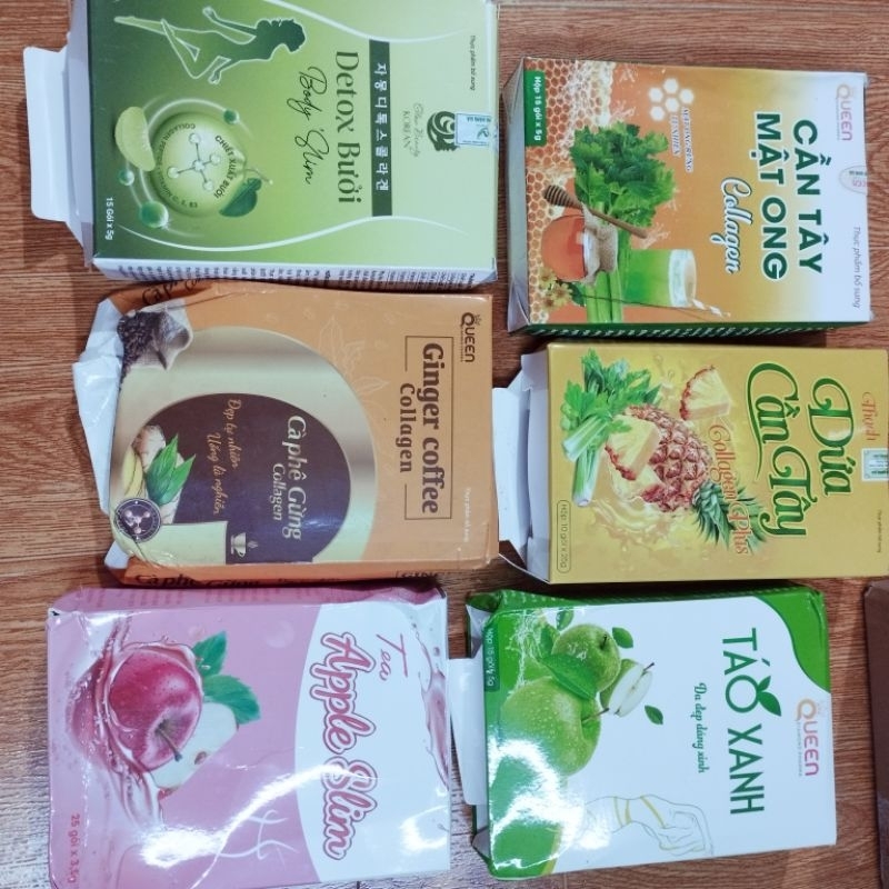 Thanh lý cà phê gừng, thạch dứa, sâm, detox.... nát vỏ hộp