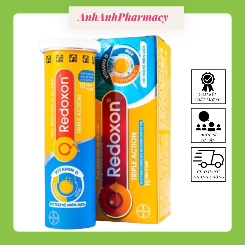 Viên sủi Redoxon Triple Action Bayer bổ sung vitamin C, D và kẽm
