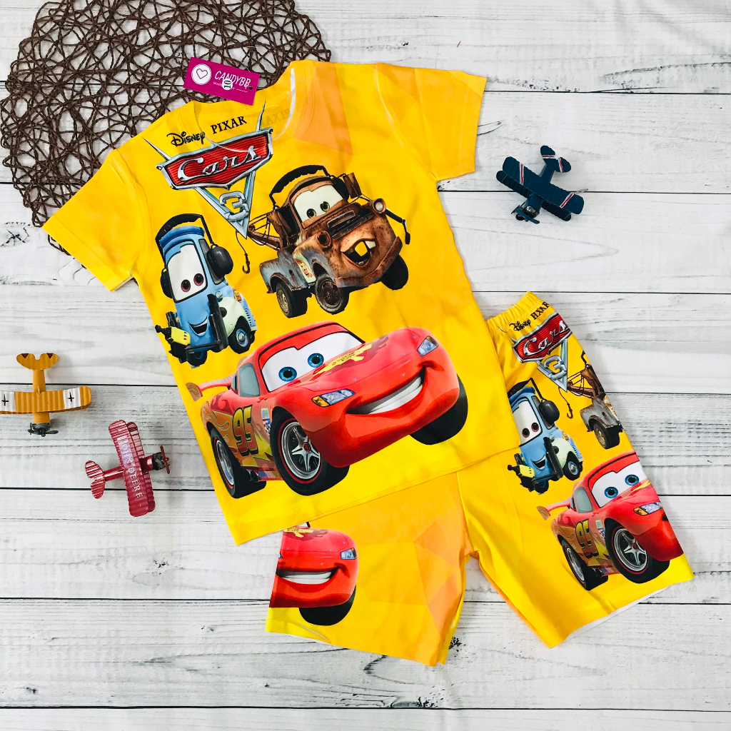 Bộ Thun lạnh xe Cars bé trai