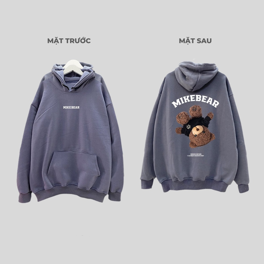Áo Hoodie MikeBear chất liệu nỉ bông siêu ấm, Áo Hoodie Unisex Nam Nữ