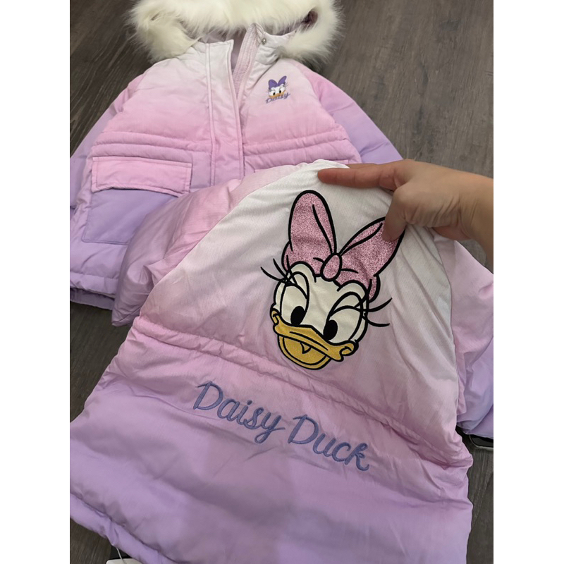 Áo khoác lông vũ Parka loang hồng tím vịt donal cho bé