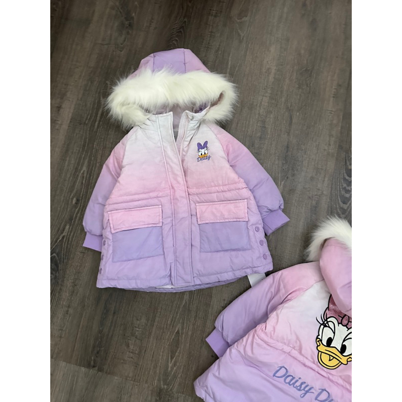 Áo khoác lông vũ Parka loang hồng tím vịt donal cho bé