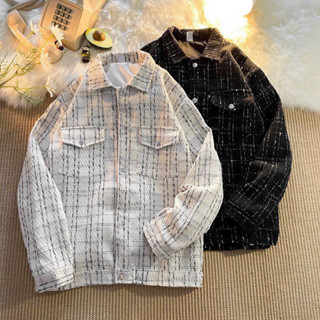 Áo khoác dạ nam nữ chất liệu dạ tweed cao cấp dày dặn kiểu dáng Hàn Quốc rất đẹp