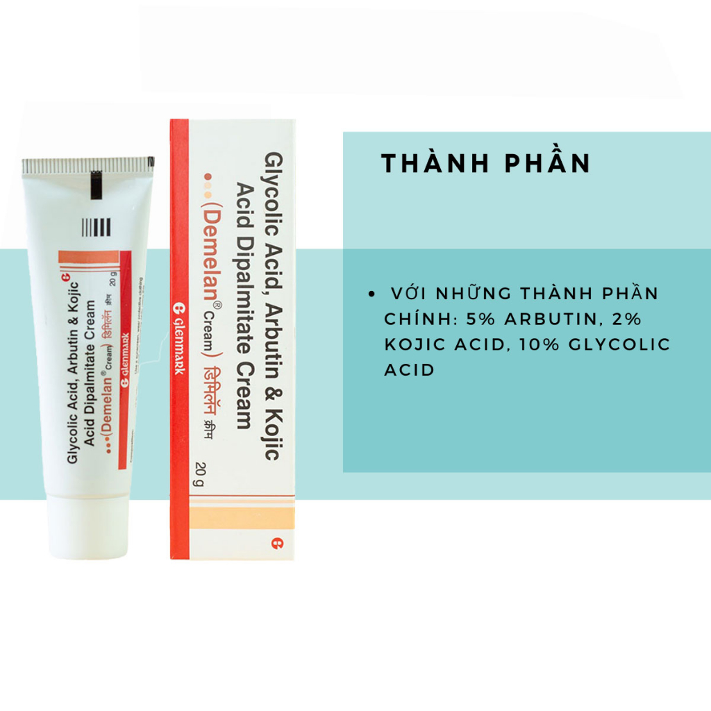 Kem Demelan 5% Arbutin 10% AHA Dưỡng Trắng Sáng Da, Giảm Mờ Thâm Nám - Chính Hãng