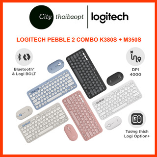 Combo chuột & bàn phím logitech pebble 2 combo k380s m350s - slient, hỗ trợ logitech option+, easy-switch