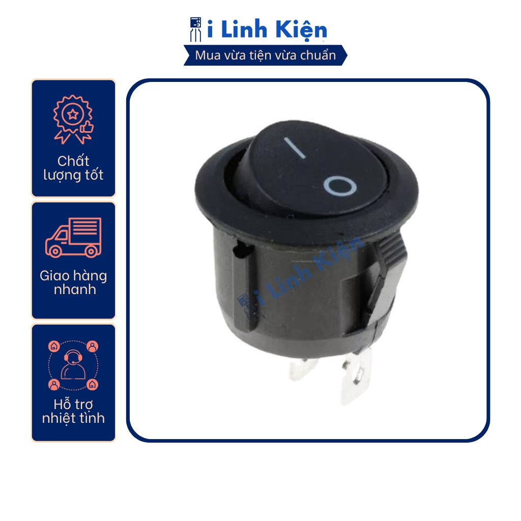 Công tắc bập bênh tròn KCD1-105 6A 250V 2P không đèn chất lượng cao.