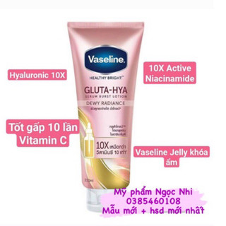 Sữa Dưỡng Thể Trắng Sáng Đều Màu Da Ban Đêm Vaseline Healthy Bright Gluta-Hya Serum Burst Lotion