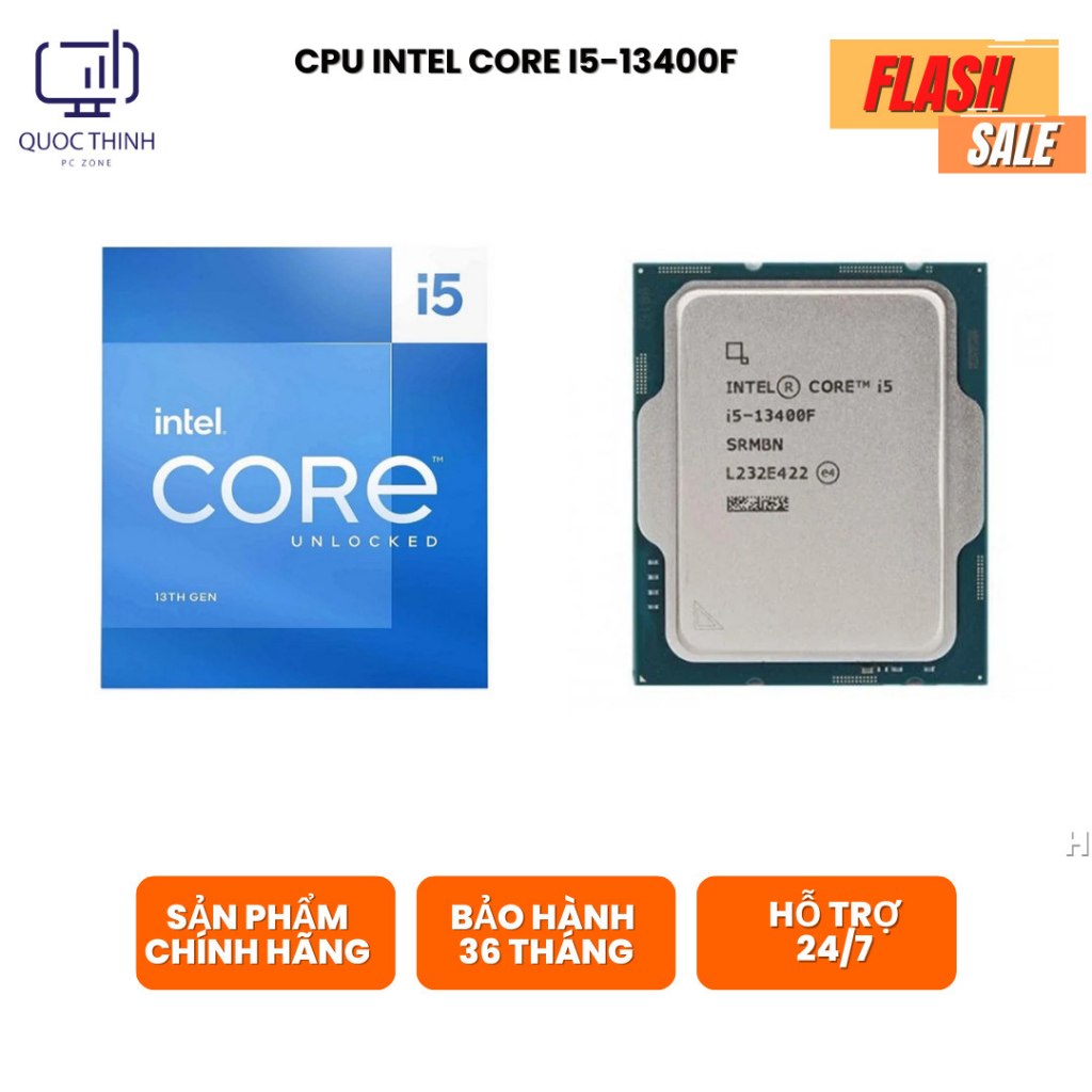 CPU máy tính I5 13400F New Tray36T