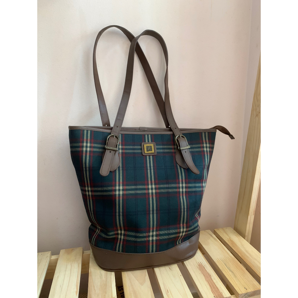 Túi xách vintage sọc caro BEAN POLE