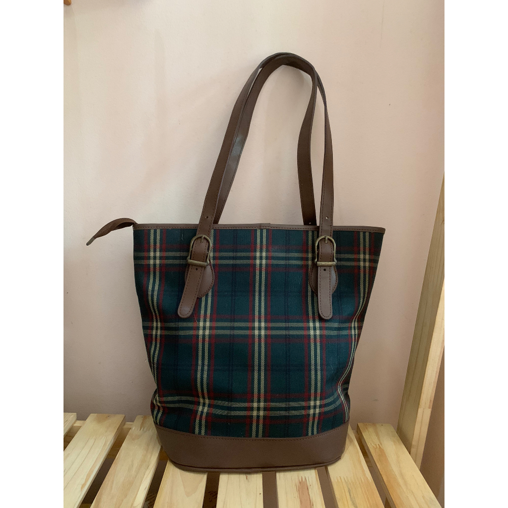 Túi xách vintage sọc caro BEAN POLE
