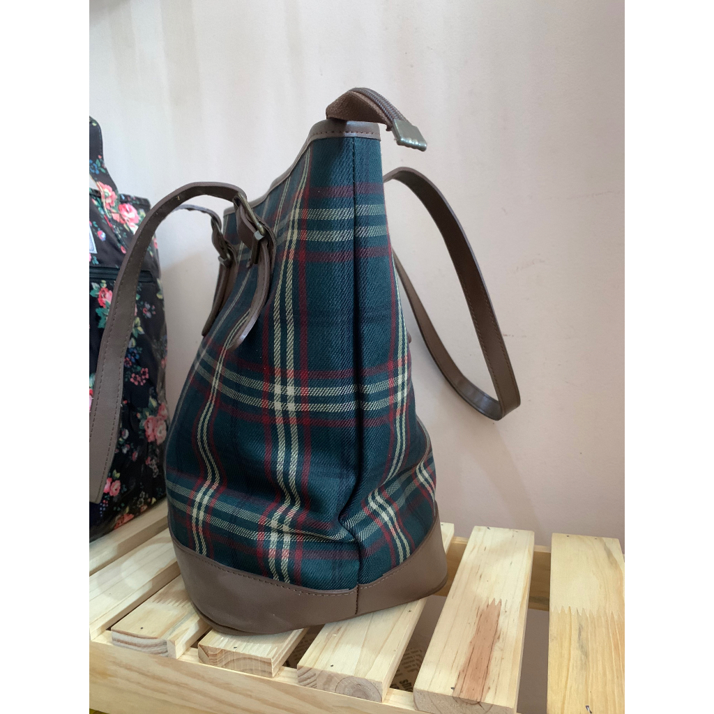Túi xách vintage sọc caro BEAN POLE