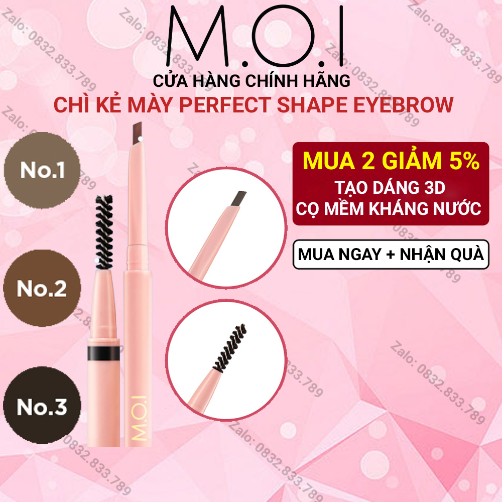 Chì kẻ mày Perfect Shape Eyebrow Hồ Ngọc Hà MOI Cosmetics - Vẽ 3D Siêu Mảnh Mềm Mượt
