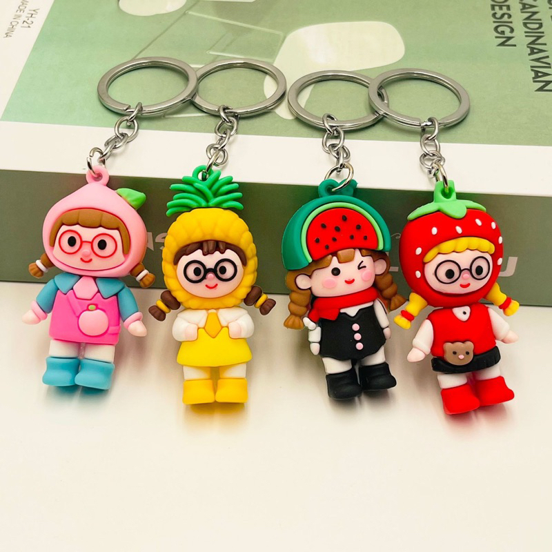 Móc Khoá Cô Bé Hoa Quả Đáng Yêu