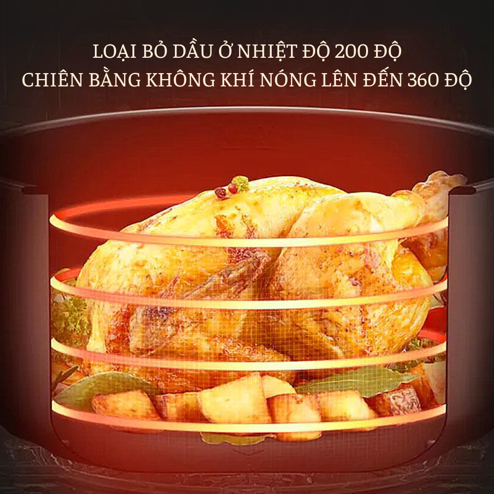 Nồi chiên không dầu Camel mặt kính 12L cao cấp