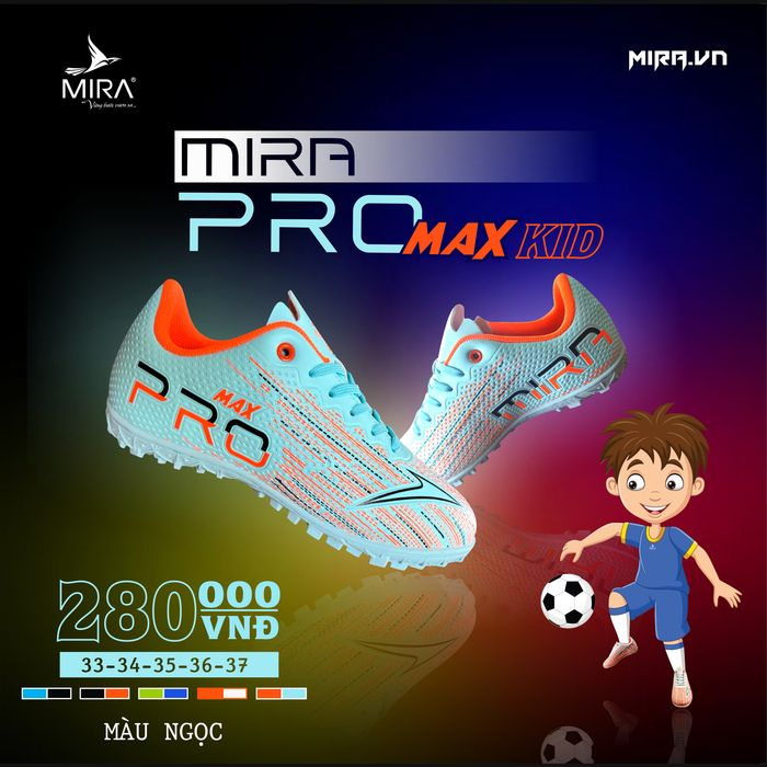 Giày Đá Bóng Trẻ Em Mira Pro Max TF Chính Hãng , Giày Bóng Đá ,Giày Đá Banh Trẻ Em Cao Cấp Khâu Full Đế