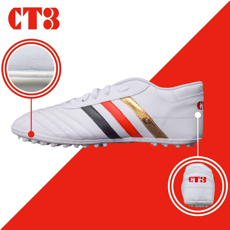 Giày 3 Sọc CT3 Chính Hãng ,Giày Bóng Đá Sân Cỏ Nhân Tạo TF Cao Cấp - Khâu Full Đế