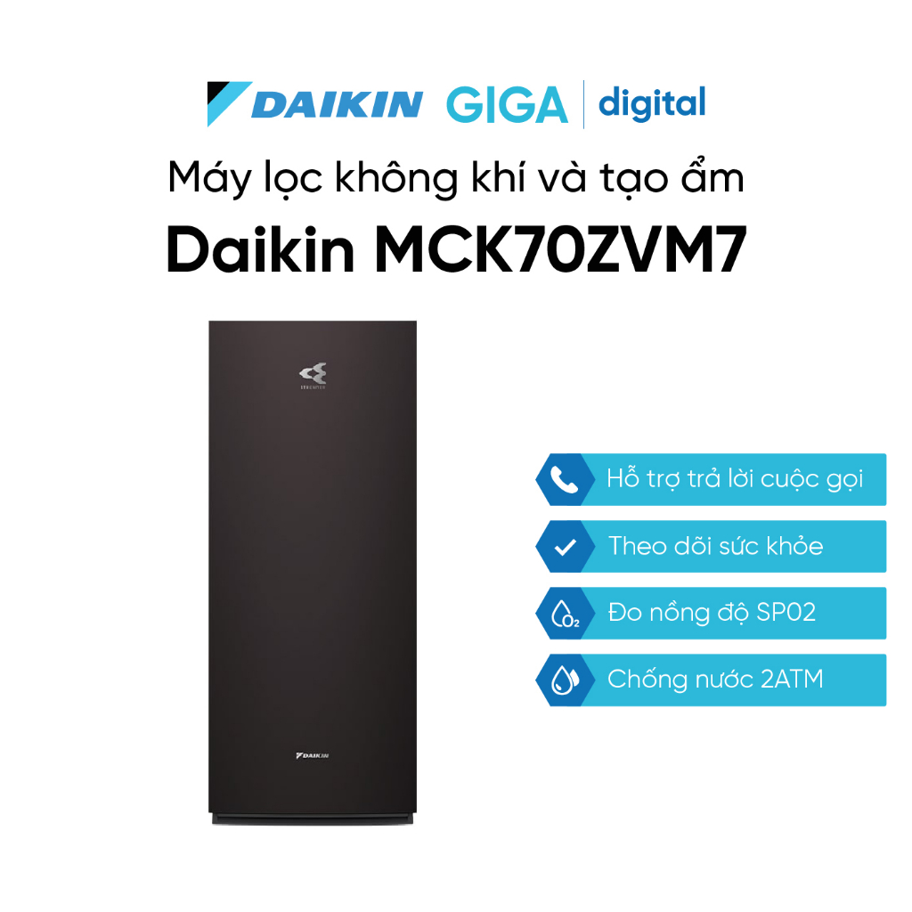 Máy lọc không khí và tạo ẩm Daikin Twin Streamer MCK70ZVM7-T  - Màu Nâu - BH 12 Tháng - Chính Hãng