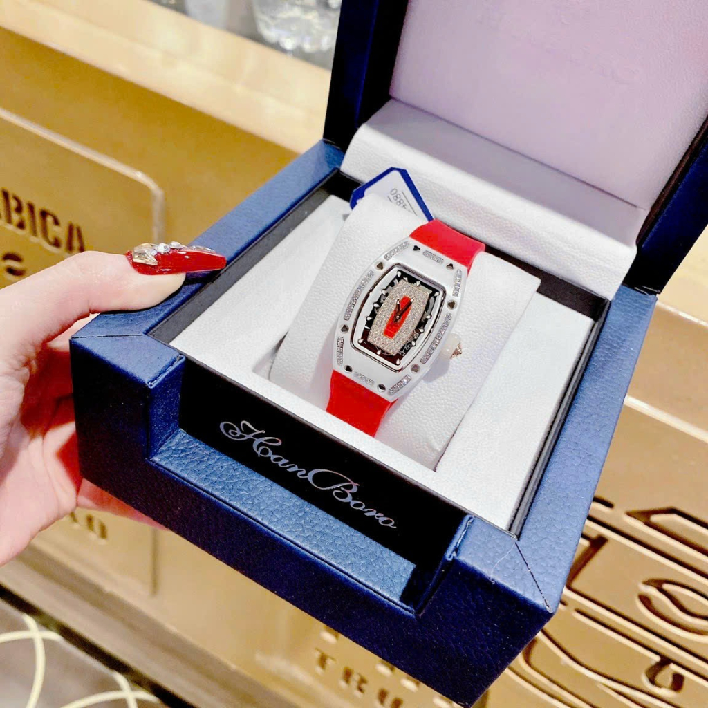 Đồng Hồ Nữ Hanboro Quartz HBR 978 Limited Edition, Dây Cao Su, Size 36mm