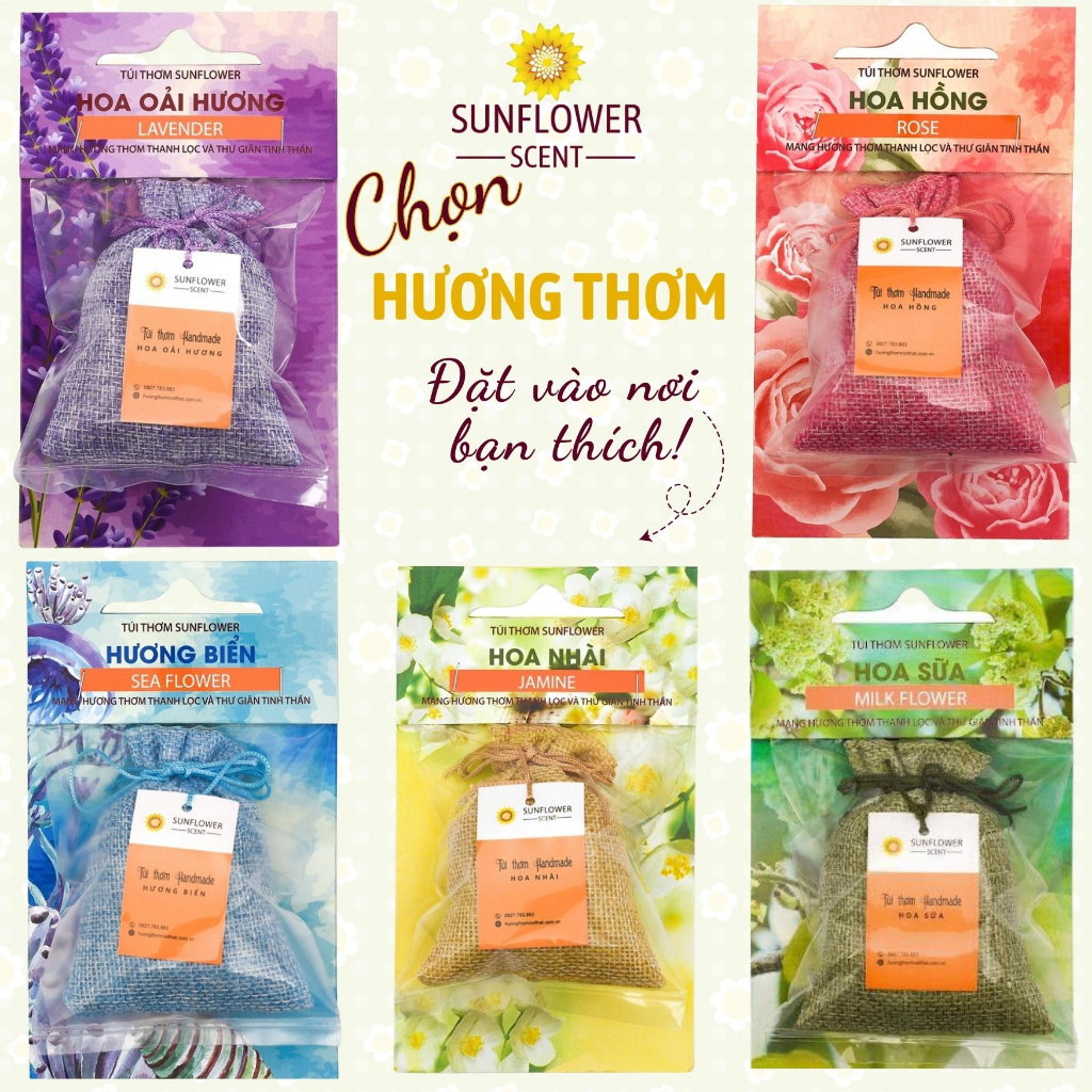 Túi Thơm Sunflower Mùi Hương Nhẹ Nhàng Cho Tinh Thần Thoải Mái