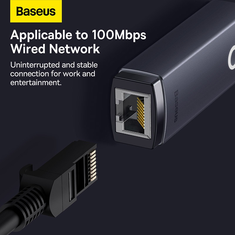 Cáp Chuyển USB/ Type C to LAN RJ-45 Baseus Lite Series Ethernet Adapter