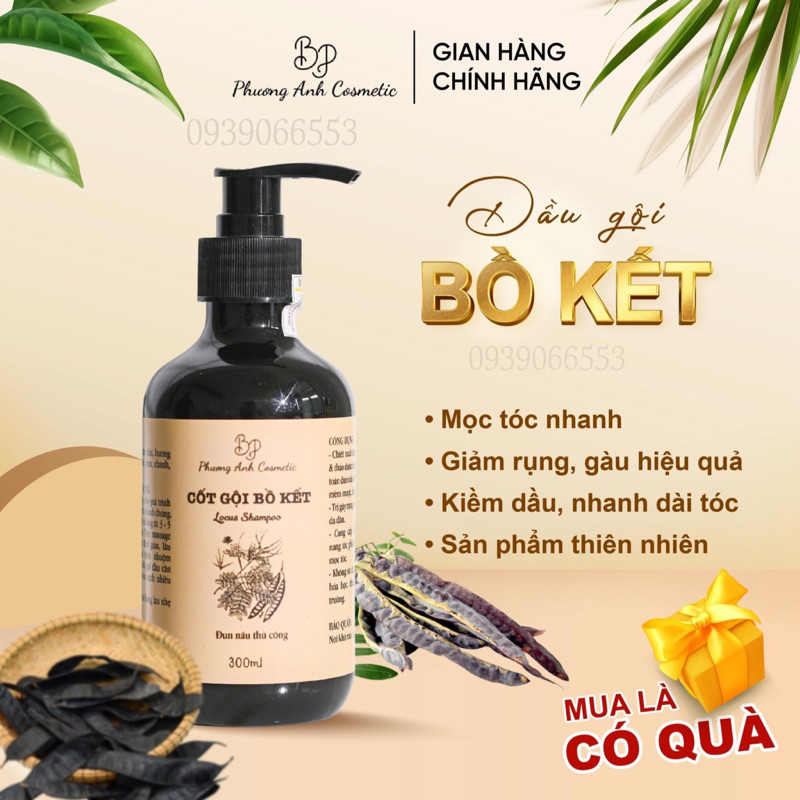 Dầu gội cốt bồ kết phương anh cosmetic giảm gàu, rụng, ngứa, mọc tóc