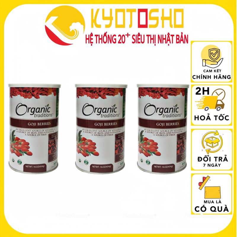 Kỷ tử sấy khô, kỷ tử đỏ hữu cơ organic traditions 454g