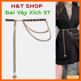Đai váy xích,thắt lưng phối đầm sang chảnh