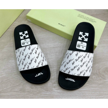 Dép nam nữ cao cấp off white quai da siêu nét, dép boy phố thời trang 2023
