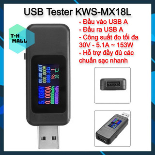 [NEW] USB tester / test thiết bị đo test dòng điện điện áp màn hình màu KEWEISI KWS-MX18 MX18L sạc pin dự phòng
