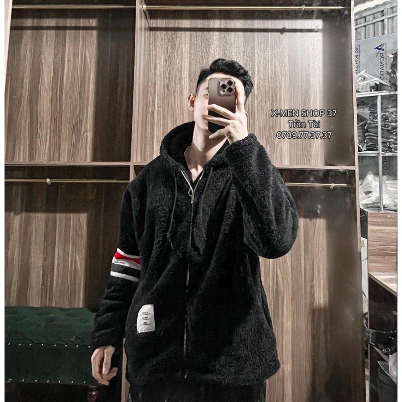 Áo khoác lông thome chất lông mượt 2 mặt có mũ thiết kế hot nhất mùa đông năm