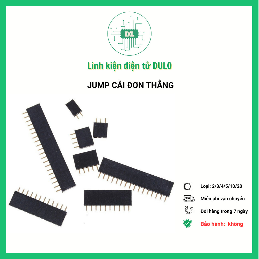 Thanh Jump Cái Đơn Thẳng 1*16P 2.54mm, 1 hàng 16 chân, khoảng cách giữa 2 chân là 2.54mm